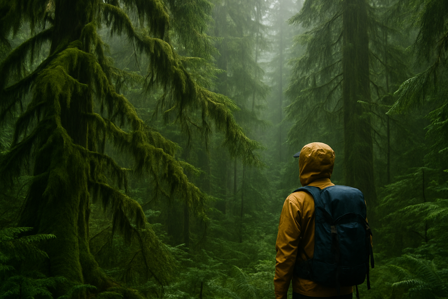 Temperate rainforest with salmon stream